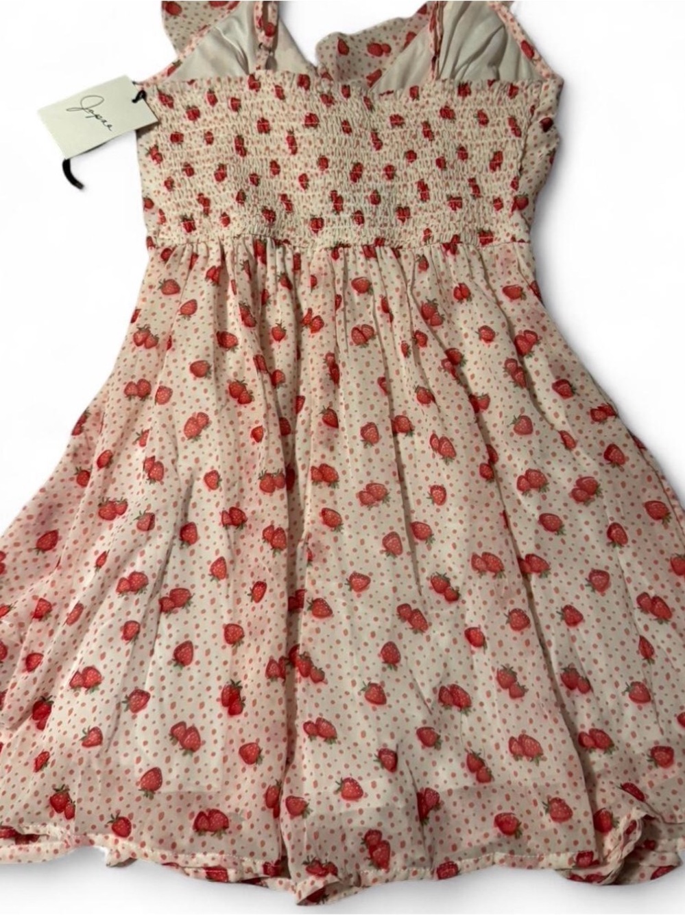 Pink Strawberry-Print Ruffle Mini Dress - Picture 2 of 2